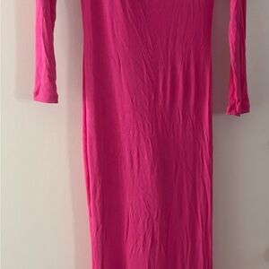Elegant Pink Long Sleeve Dress